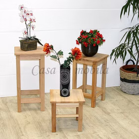 Beistellhocker-Set 3teilig 32/55/65cm ANTON Kernbuche massiv natur geölt casademobila Goslar