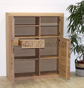 Highboard 115x137x40cm HORIZONT Wildeiche massiv Bianco geölt Highboard 115x137x40cm HORIZONT Wildeiche massiv Bianco geölt