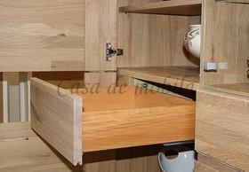Highboard 115x137x40cm HORIZONT Wildeiche massiv Bianco geölt Highboard 115x137x40cm HORIZONT Wildeiche massiv Bianco geölt