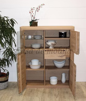 Highboard 115x137x40cm HORIZONT Wildeiche massiv Bianco geölt Highboard 115x137x40cm HORIZONT Wildeiche massiv Bianco geölt