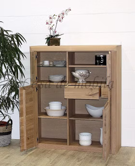 Highboard 115x137x40cm HORIZONT Wildeiche massiv Bianco geölt Highboard 115x137x40cm HORIZONT Wildeiche massiv Bianco geölt