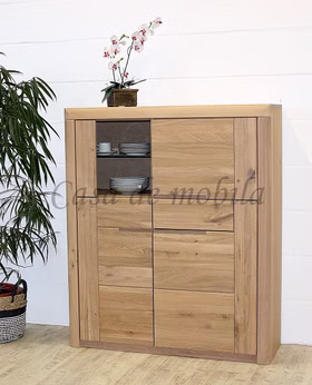 Highboard 115x137x40cm HORIZONT Wildeiche massiv Bianco geölt Highboard 115x137x40cm HORIZONT Wildeiche massiv Bianco geölt