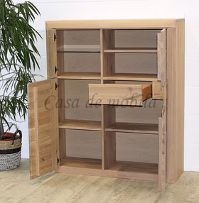 Highboard 115x137x40cm HORIZONT Wildeiche massiv Bianco geölt Highboard 115x137x40cm HORIZONT Wildeiche massiv Bianco geölt