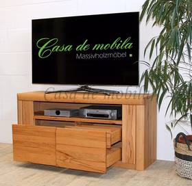 TV-Lowboard abgerundet 128x62x40cm HORIZONT Kernbuche geölt Fernsehkommode hoch HORIZONT 128x62x40cm Kernbuche massiv geölt Casa de mobila Goslar