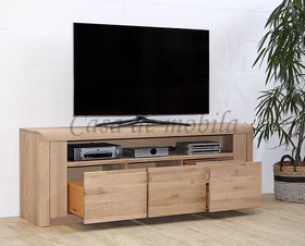Massivholz TV-Kommode mit 3 hohe Schubladen HORIZONT 173x62x40cm Wildeiche massiv geölt Casa de mobila Goslar Massivholz TV-Kommode mit 3 hohe Schubladen HORIZONT 173x62x40cm Wildeiche massiv geölt Casa de mobila Goslar