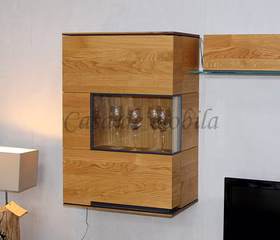 Hängevitrine 60x88x38cm ACERRO links rustikale Asteiche massiv Hängevitrine 60x88x38cm ACERRO links rustikale Asteiche massiv