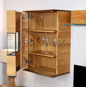 Hängevitrine 60x88x38cm ACERRO links rustikale Asteiche massiv Hängevitrine 60x88x38cm ACERRO links rustikale Asteiche massiv