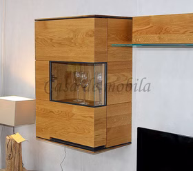 Hängevitrine 60x88x38cm ACERRO links rustikale Asteiche massiv Hängevitrine 60x88x38cm ACERRO links rustikale Asteiche massiv