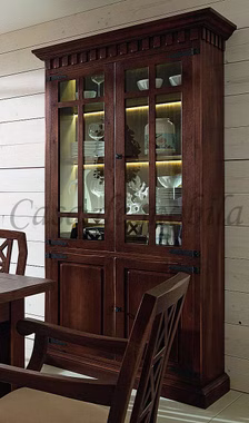 Vitrine 108x214x46cm SIESTA Pinien nussbaumfarben lackiert breite Vitrine 108x214x46cm SANTIAGO Pinie nussbaumfarben rustikal casademobila Goslar