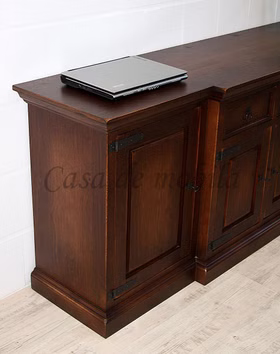 Echtholz Anrichte 195x84x46cm Siesta dunkelbraun nussbaumfarben kolonial Casademobila Goslar Echtholz Anrichte 195x84x46cm Siesta dunkelbraun nussbaumfarben kolonial Casademobila Goslar