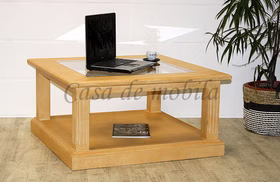 Wohnzimmertisch mit glasplate 90x45x90 cm PINEA Pinie massiv honig karamell gebürstet casademobila Goslar Wohnzimmertisch mit glasplate 90x45x90 cm PINEA Pinie massiv honig karamell gebürstet casademobila Goslar
