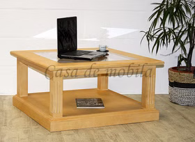 Wohnzimmertisch quadratisch mit glasplate 90x45x90cm PINEA Pinie massiv honig karamell gebürstet casademobila Goslar Wohnzimmertisch quadratisch mit glasplate 90x45x90cm PINEA Pinie massiv honig karamell gebürstet casademobila Goslar