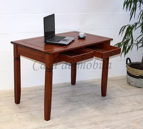 Schreibtisch mit schubladen 110x80x64cm DECOR Massivholz kirschfarben lackiert von Casademobila Goslar Schreibtisch mit schubladen 110x80x64cm DECOR Massivholz kirschfarben lackiert von Casademobila Goslar