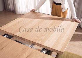 Ausziehtisch 160/245x76x90cm, Metallbeine Wildeiche massiv geölt Massivholz ausziehbarer Küchentisch mit metallbeinen 160/245x76x90cm Wildeiche massiv geölt casademobila Goslar