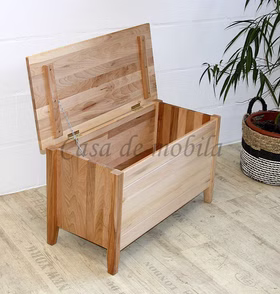 truhenbank holz kiste mit stauraum 84x48x38cm ANTON buche Kernbuche massiv geölt casademobila Goslar