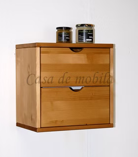 Massivholz Hängeschrank mit Schubladen TOM 39x39x26cm Fichte massiv gelaugt geölt Casa de mobila Goslar
