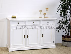 Massivholz Anrichte VICTORIA 145x90x50cm Fichte massiv weiß Vintage lackiert Casa de mobila Goslar Massivholz Anrichte VICTORIA 145x90x50cm Fichte massiv weiß Vintage lackiert Casa de mobila Goslar
