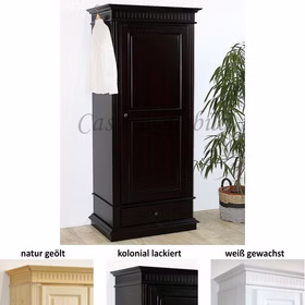 Kleiderschrank 90x205x58cm DAHLIA 1türig Fichte massiv geschlossener Sockel