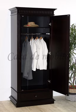 Kleiderschrank 90x205x58cm DAHLIA 1türig Fichte massiv geschlossener Sockel