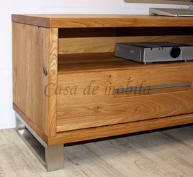 TV-Lowboard 164x50x42cm SOUL Balkeneiche massiv geölt Edelstahl TV-Lowboard 164x50x42cm SOUL Balkeneiche massiv geölt Edelstahl