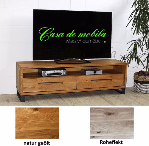 Massivholz TV-Lowboard mit metallbeine schwarz industrial 164x50x42cm SOUL Balkeneiche massiv natur oder Roheffekt geölt Casademobila Goslar Massivholz TV-Lowboard mit metallbeine schwarz industrial 164x50x42cm SOUL Balkeneiche massiv natur oder Roheffekt geölt Casademobila Goslar