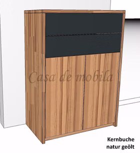 Schrank mit 2 Schubladen grau CONTRA 89x123x46cm Kernbuche massiv natur geölt Casa de mobila Goslar Schrank mit 2 Schubladen grau CONTRA 89x123x46cm Kernbuche massiv natur geölt Casa de mobila Goslar