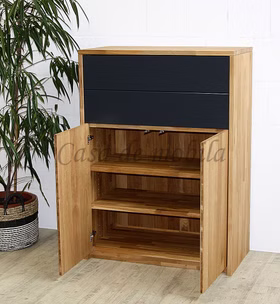 Schrank Vertiko mit 2 Schubladen CONTRA 89x123x46cm Massivholz Casa de mobila Goslar Schrank Vertiko mit 2 Schubladen CONTRA 89x123x46cm Massivholz Casa de mobila Goslar