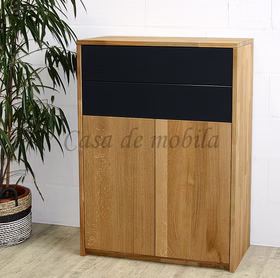 Kommode mit 2 Schubladen grau CONTRA 89x123x46cm Wildeiche massiv natur geölt Casa de mobila Goslar Kommode mit 2 Schubladen grau CONTRA 89x123x46cm Wildeiche massiv natur geölt Casa de mobila Goslar