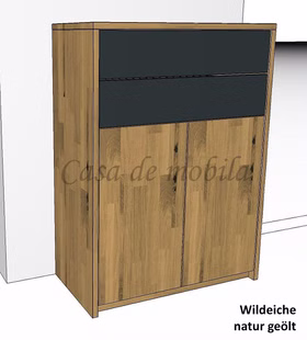 Schrank Vertiko mit 2 Schubladen CONTRA 89x123x46cm Wildeiche massiv natur geölt Casa de mobila Goslar Schrank Vertiko mit 2 Schubladen CONTRA 89x123x46cm Wildeiche massiv natur geölt Casa de mobila Goslar