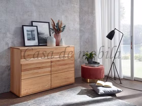 Massivholz Kommode II mit Beleuchtung OKER 123x86x44cm Kernbuche massiv natur geölt Casademobila Goslar