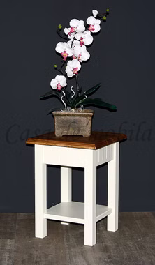 Massivholz Blumenhocker mit Ablage Landhaus Höhe 40 cm NORDIC HOME Kiefer weiß Holzplatte Wildeiche geölt casademobila Goslar Massivholz Blumenhocker mit Ablage Landhaus Höhe 40 cm NORDIC HOME Kiefer weiß Holzplatte Wildeiche geölt casademobila Goslar