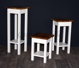 Massivholz Beistelltische 3Er Set NORDIC HOME Kiefer massiv weiß lackiert Holzplatte Wildeiche geölt casademobila Goslar Massivholz Beistelltische 3Er Set NORDIC HOME Kiefer massiv weiß lackiert Holzplatte Wildeiche geölt casademobila Goslar