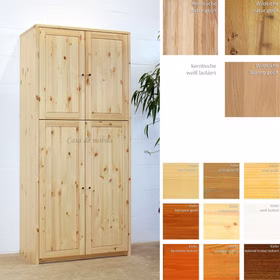 Mehrzweckschrank 89x199x46cm CONTRA Massivholz Massivholz Wäscheschrank CONTRA 89x199x46cm kiefer,kernbuche,wildeiche massiv natur oder bianco geölt Casa de mobila Goslar