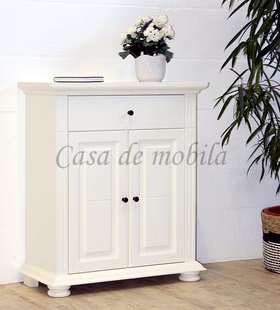 Massivholz Kommode MONA 2türig Fichte massiv antik weiß Landhausstil Casa de mobila Goslar