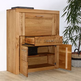 Echtholz Schreibschrank Eiche SKYLINE 115x120x40cm Wildeiche massiv geölt casademobila goslar Echtholz Schreibschrank Eiche SKYLINE 115x120x40cm Wildeiche massiv geölt casademobila goslar