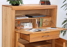 Sekretär Büroschrank holz SKYLINE Kernbuche massiv natur geölt casademobila