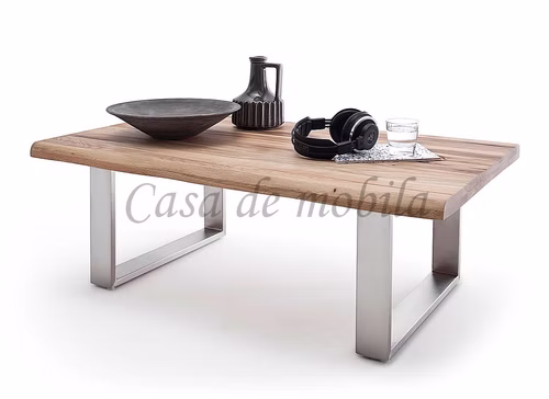 Massivholz Wohnzimmertisch mit baumkante U metallbeine Edelstahl Edelstahl 120x43x75cm SAGANO Zerreiche massiv natur geölt casademobila oslar Massivholz Wohnzimmertisch mit baumkante U metallbeine Edelstahl Edelstahl 120x43x75cm SAGANO Zerreiche massiv natur geölt casademobila oslar