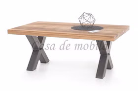 Couchtisch industrial style 120x50x75cm ANDRO Wildeiche massiv geölt casademobila Goslar Couchtisch industrial style 120x50x75cm ANDRO Wildeiche massiv geölt casademobila Goslar