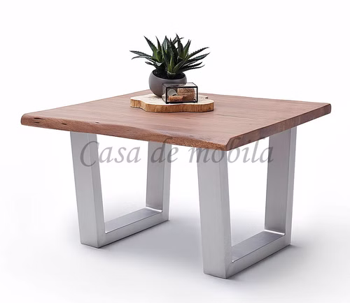 Massivholz Couchtisch mit edelstahlgestell V CARTAGENA 75x45x75cm Akazie massiv walnuss lackiert Casa de mobila Goslar Massivholz Couchtisch mit edelstahlgestell V CARTAGENA 75x45x75cm Akazie massiv walnuss lackiert Casa de mobila Goslar