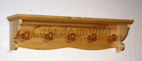 Garderobe mit Hutablage DECOR 117x30x23cm Pappel massiv natur lackiert Casa de mobila Goslar