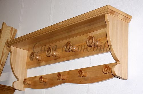 Wandgarderobe mit Hutablage DECOR 117x40x23cm Pappel massiv natur lackiert bei Casademobila Goslar