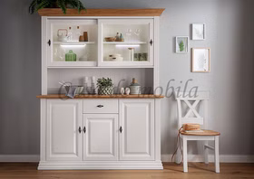 Buffetschrank 160x199x45cm COUNTRY HOME Kiefer weiß Eiche geölt Buffetschrank mit schiebetüren COUNTRY HOME Kiefer massiv weiß Wildeiche geölt Landhaus Casademobila Goslar