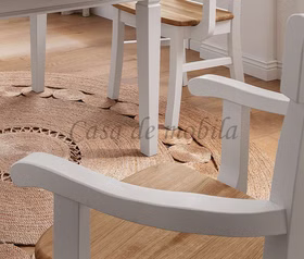 Armlehnstuhl 55x95x56cm COUNTRY HOME Kiefer weiß,Eiche geölt Armlehnstuhl Kiefer weiss Wildeiche geoelt 1036222001 5