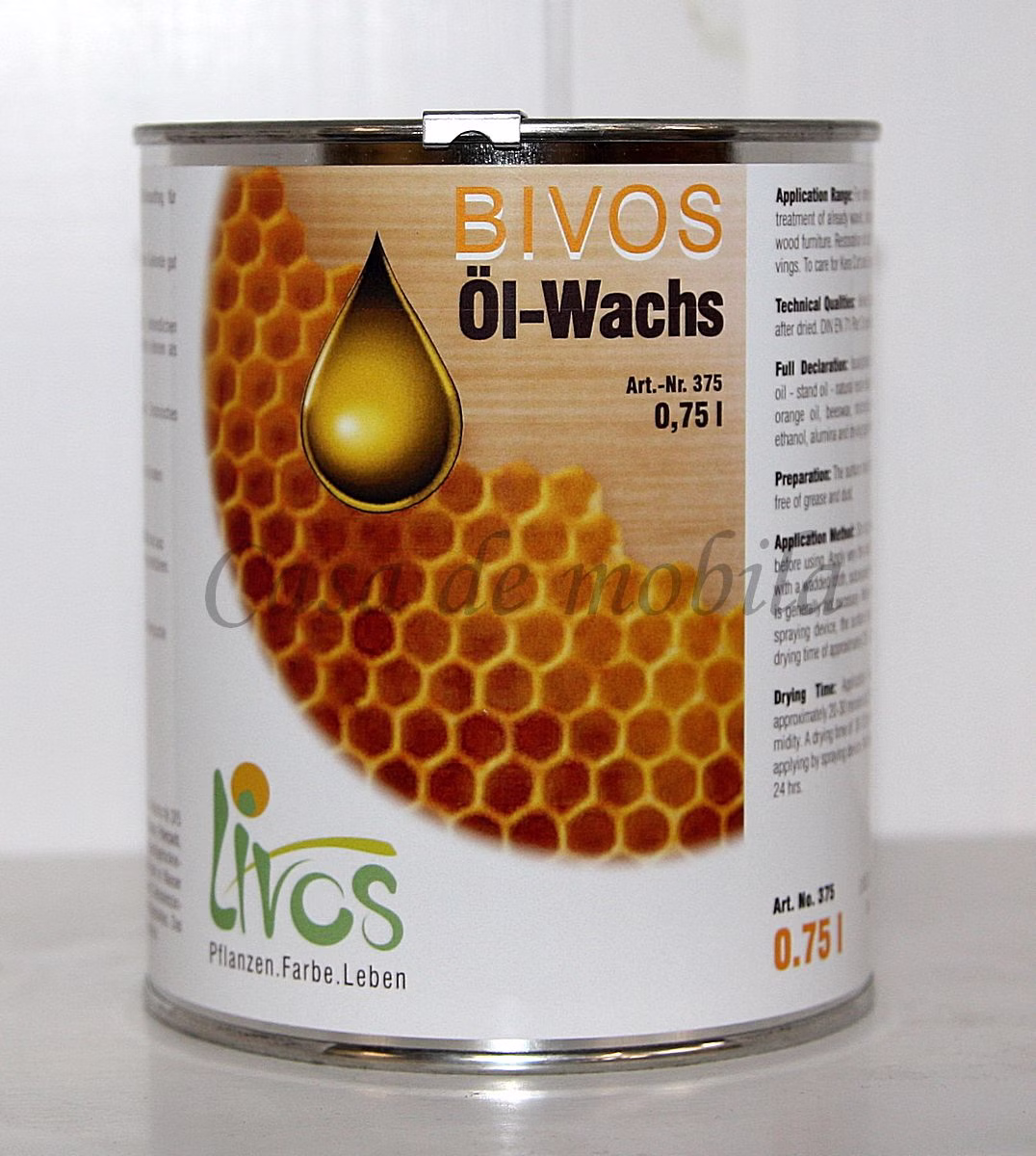 LIVOS Öl-Wachs 750ml BIVOS Holz Möbelpflege im Innenbereich von Casademobila Goslar