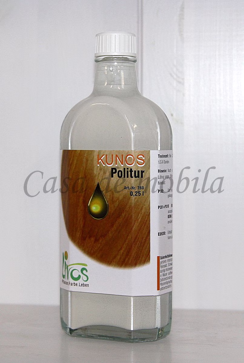 LIVOS Küchentisch Pflegeset 250ml VELIO Politur Bianco Baumwolltuch von Casademobila Goslar