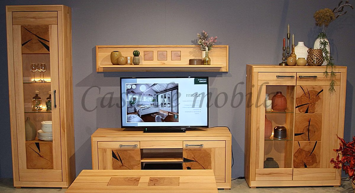 Wohnwand Anbauwand Echtholz Kernbuche massiv geölt mit Hirnholz von Casa de mobila Wohnwand Anbauwand Echtholz Kernbuche massiv geölt mit Hirnholz von Casa de mobila