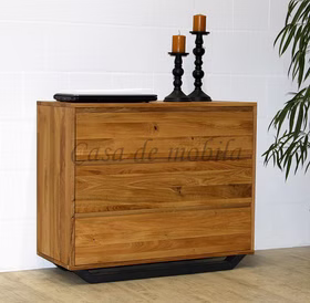 Massivholz Kommode 3 Schubladen Eiche Wildeiche Metallkufen Indusrie-Look von Casademobila Goslar Massivholz Kommode 3 Schubladen Eiche Wildeiche Metallkufen Indusrie-Look von Casademobila Goslar