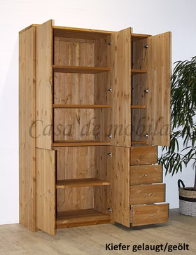 Massivholz Hochschrank 134x199x46cm CONTRA Kiefer massiv gelaugt geölt casademobila Goslar Massivholz Hochschrank 134x199x46cm CONTRA Kiefer massiv gelaugt geölt casademobila Goslar