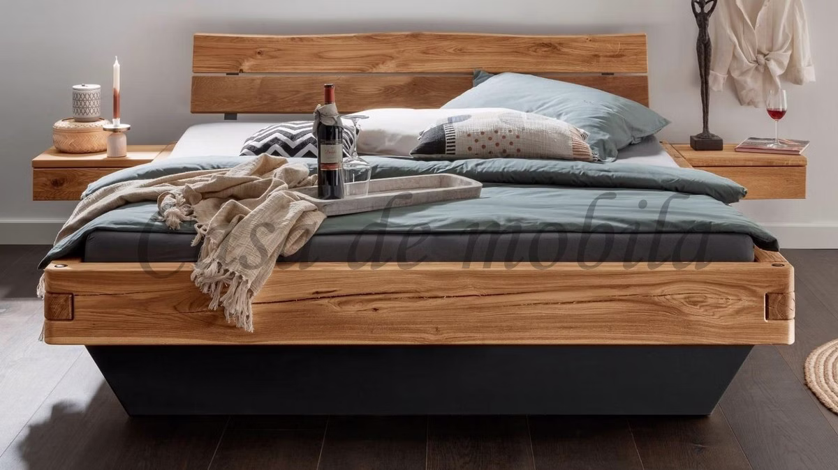 Massivholz Wangenbett gezapftes 180x200 cm Wildeiche massiv natur geölt Massivholz Wangenbett gezapftes 180x200 cm Wildeiche massiv natur geölt casa de mobila Woodstock 820