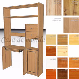 Büro-Regal 134x217x51/33cm CONTRA Massivholz Kiefer Buche Eiche Casa de mobila Büro-Regal 134x217x51/33cm CONTRA Massivholz Kiefer Buche Eiche Casa de mobila